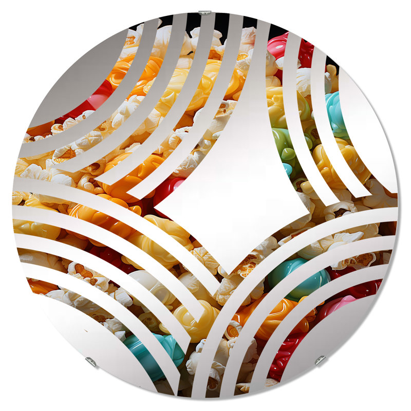 Flavors Of Popcorn - Miroir décoratif Baptist Fan | Rond, 31,4 po x 31,4 po