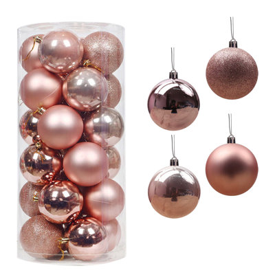Boule décorative de Noël boule de plastique galvanisée 3 cm 24 pièces