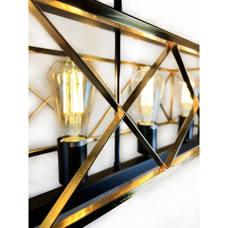 Luminaire suspendu 5 lumières Black and Gold Island