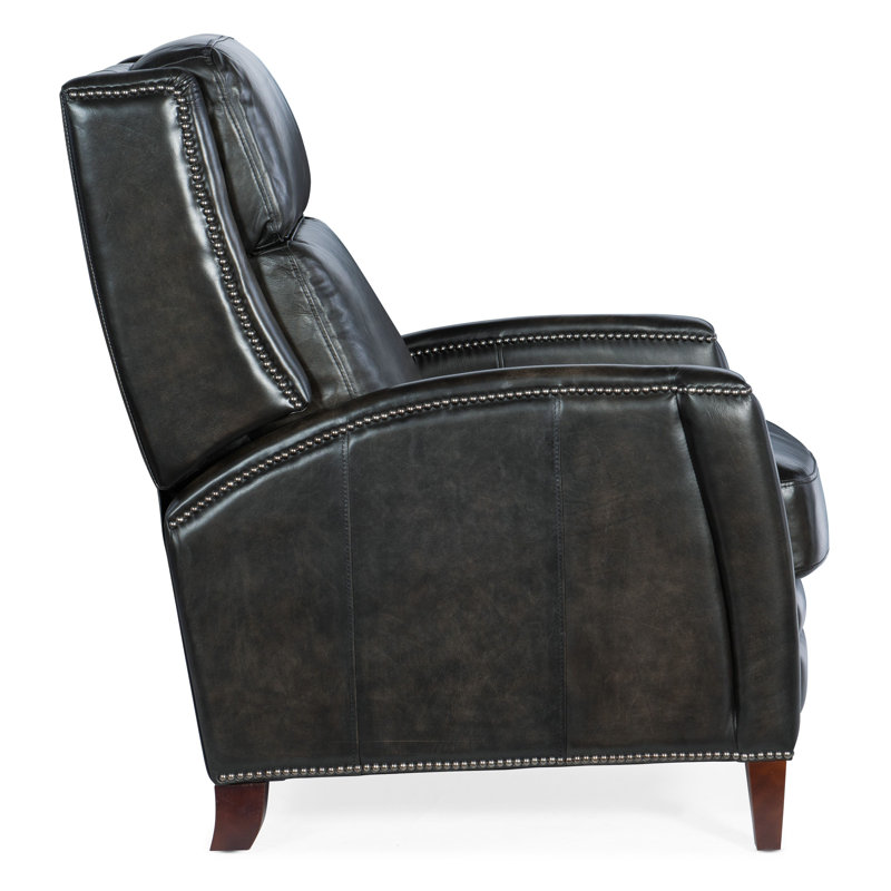 Dunsten Leather Manual Recliner, Manual, Dark Brown Genuine Leather