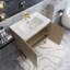 Meuble-lavabo de salle de bain mural autoportant 30 po avec lavabo en céramique