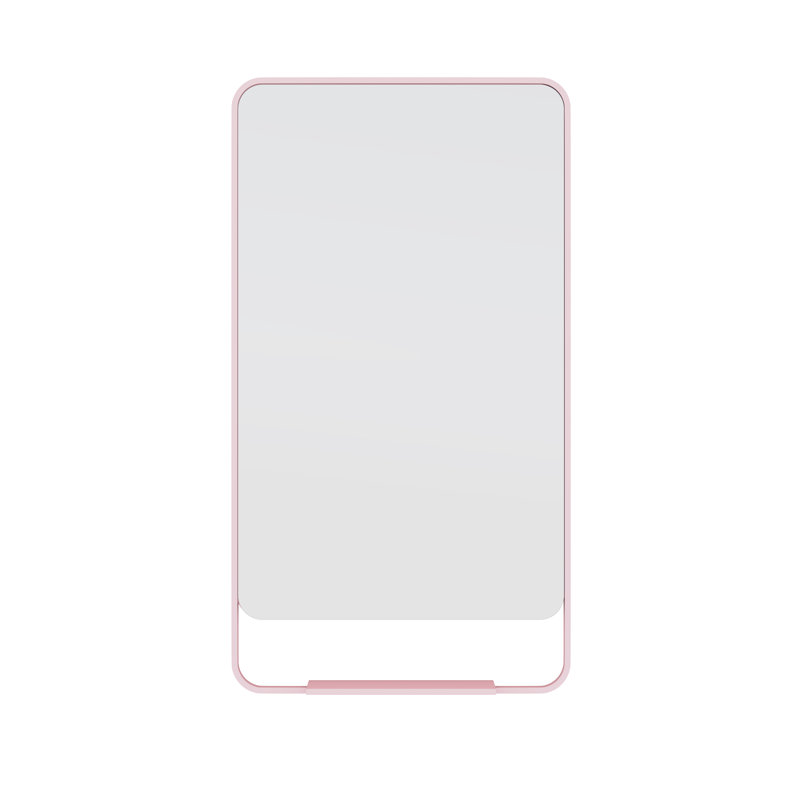 Miroir de coin avec tablette Rey Radius, Rose