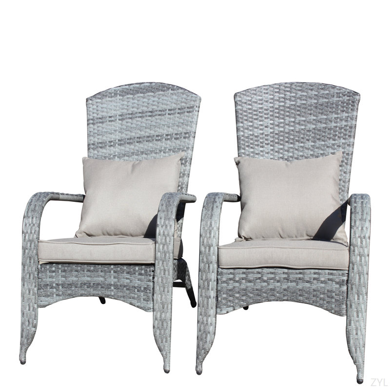 Chaise de patio avec coussins (coussin), Gris