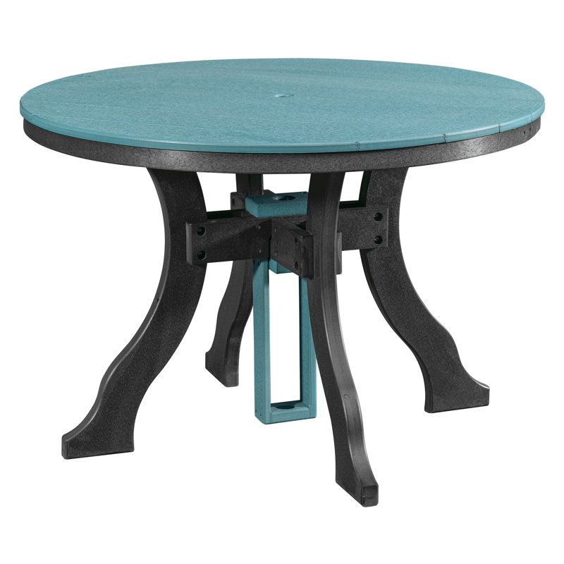 Table ronde en cèdre Rosecliff Heights, Noir, Bleu