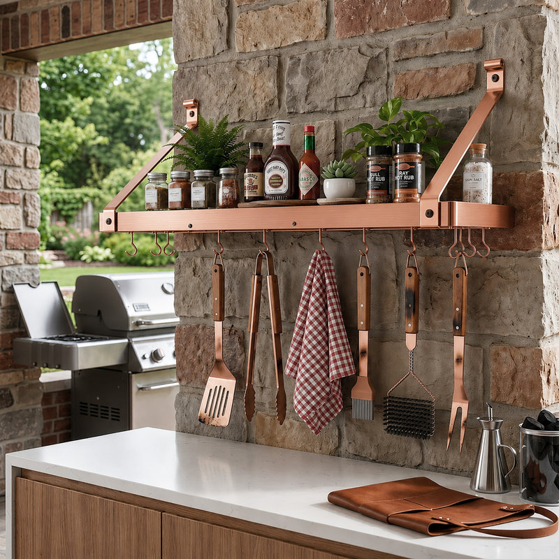 Handcrafted Gourmet Wall Mounted Pot Rack, 36" W