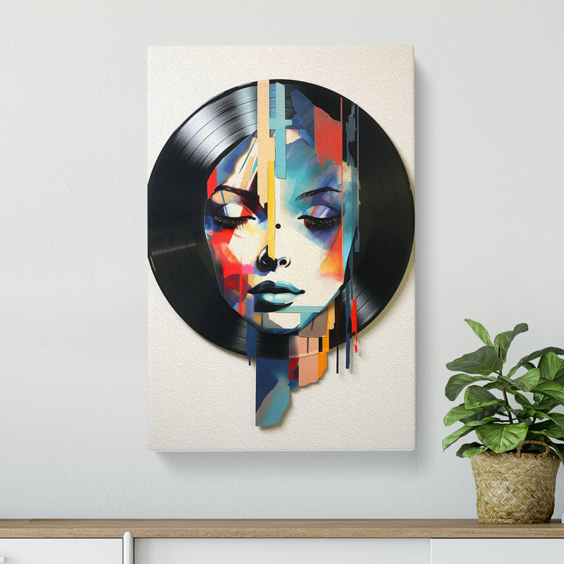 Vinyl Record Contemporary No.2 - Wrapped Canvas, 60cm H x 40cm W x 3cm D