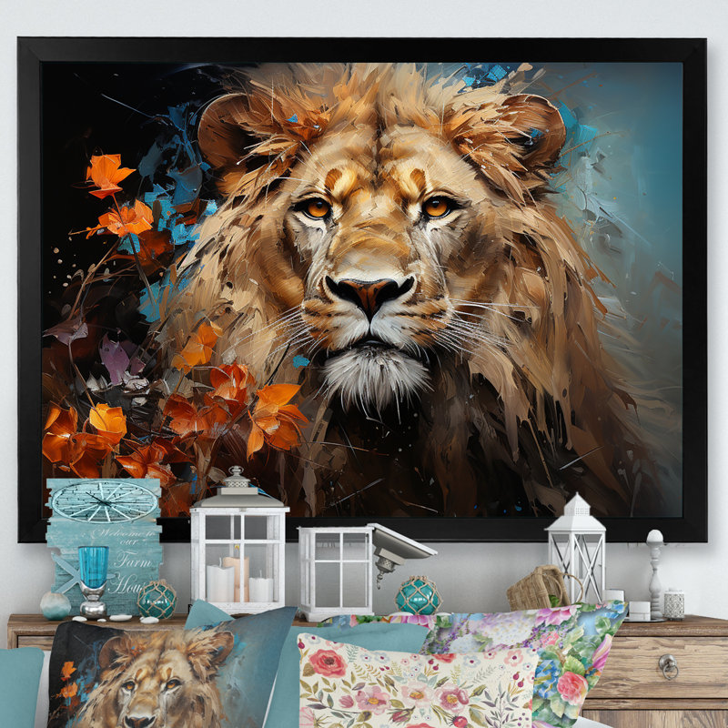 Lions sans énergie I - impression, H 12 po x l 20 po x P 1 po, Cadre simple noir