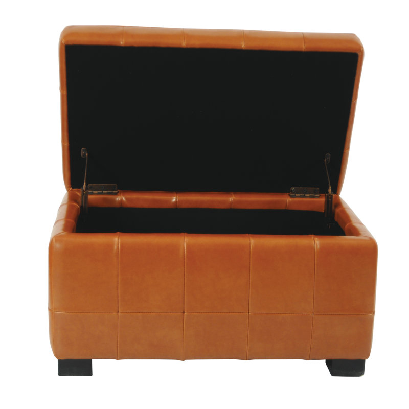 Maiden Faux Leather Ottoman, Saddle Faux Leather