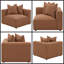 Chaise d'angle modulaire en terre cuite Colleen avec coussins décoratifs et base antidérapante-1364576996