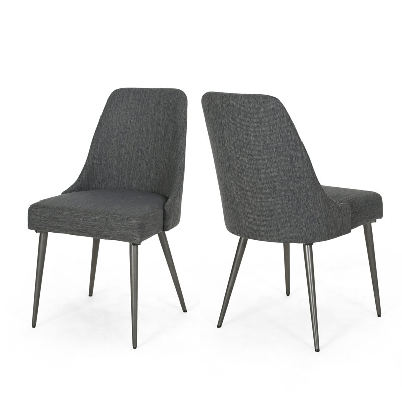 Chaise de salle à manger (ensemble de 2), Gris anthracite