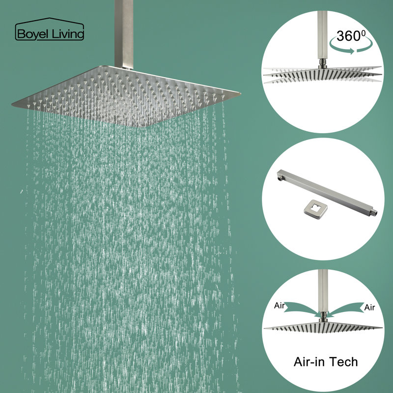 Système de douche complet avec valve brute, Nickel brossé