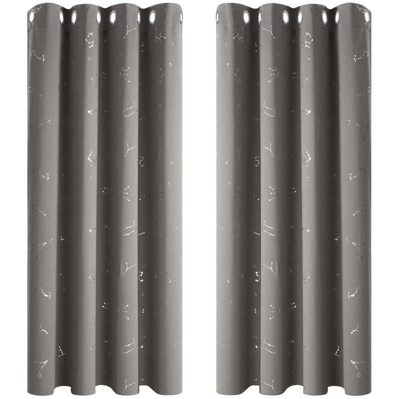 Radmilla Blackout Curtain Pair, Light Grey, 66cm Width x 138cm Drop