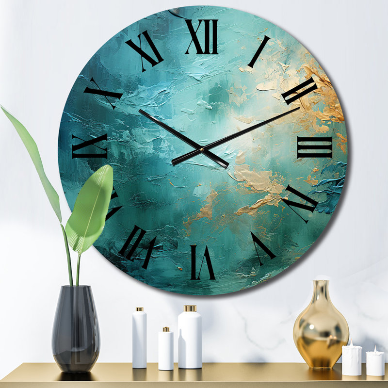 Horloge murale Teal Oasis III, Moyenne