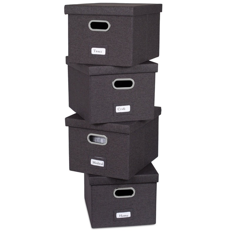 Internet's Best Collapsible File Storage Fabric Box , 1, Grey