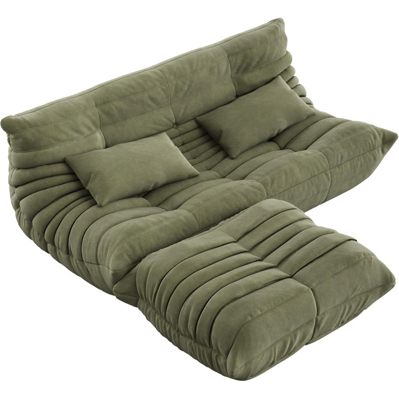 Canapé en peluche Boneless 69 po, Vert