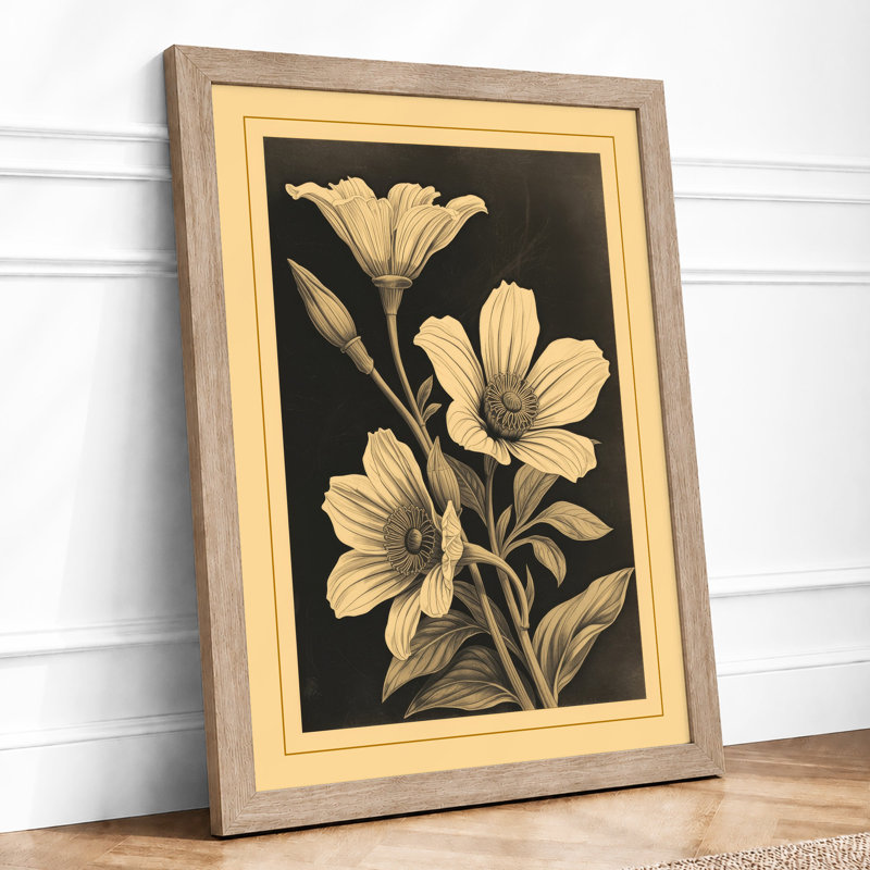 Delicate Botanicals Botanical - Framed Print, Oak, A4 - 29.7 x 21.0 cm