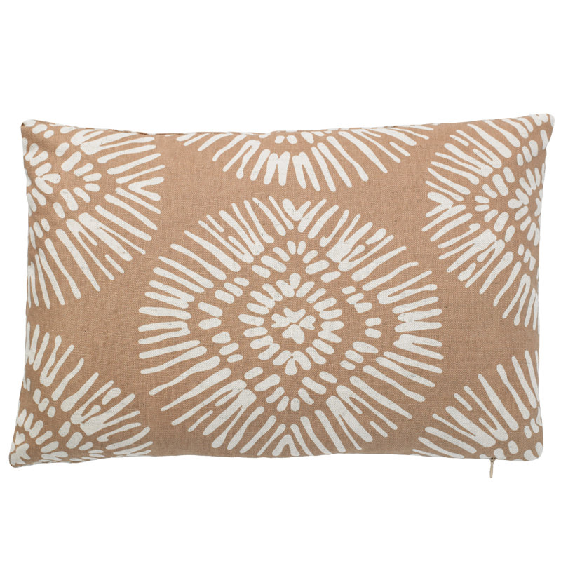  Housse de coussin rectangulaire et insert, H 14 po x l 48 po, Brun clair
