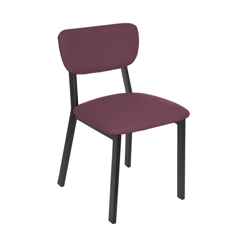 Chaise d'appoint Hamilton, assise et dossier en vinyle Tandoori de qualité 3 - structure en acier , Bourgogne, Noir, 1