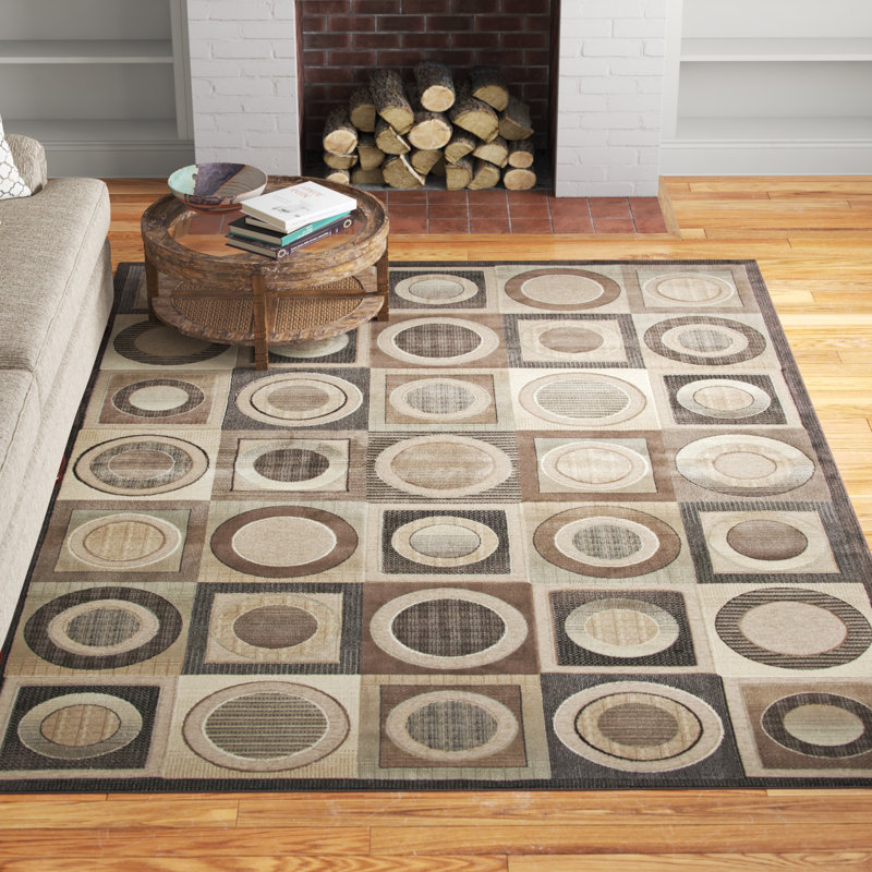Tapis gris à motif géométrique Aleenah, Rectangle 5 pi 3 po x 7 pi 6 po