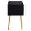 Noir et noir Table basse compacte dorée à 2 tiroirs - peu encombrante pour les petits espaces