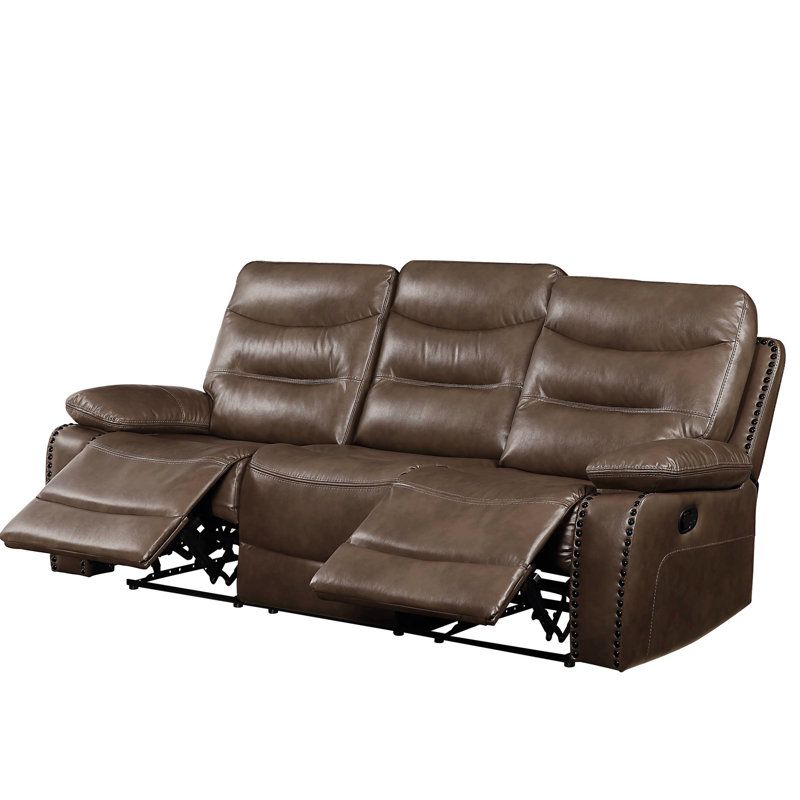 Confortable canapé en similicuir brun - Fauteuil inclinable à mouvement sinueux à ressorts en cuir gélifié, 27 po Haut et confortable