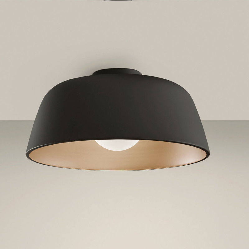 Plafonnier Miso, Noir / or, H 8 po x l 17,13 po x P 17,13 po