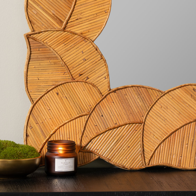 Palm Rectangle Rattan Mirror