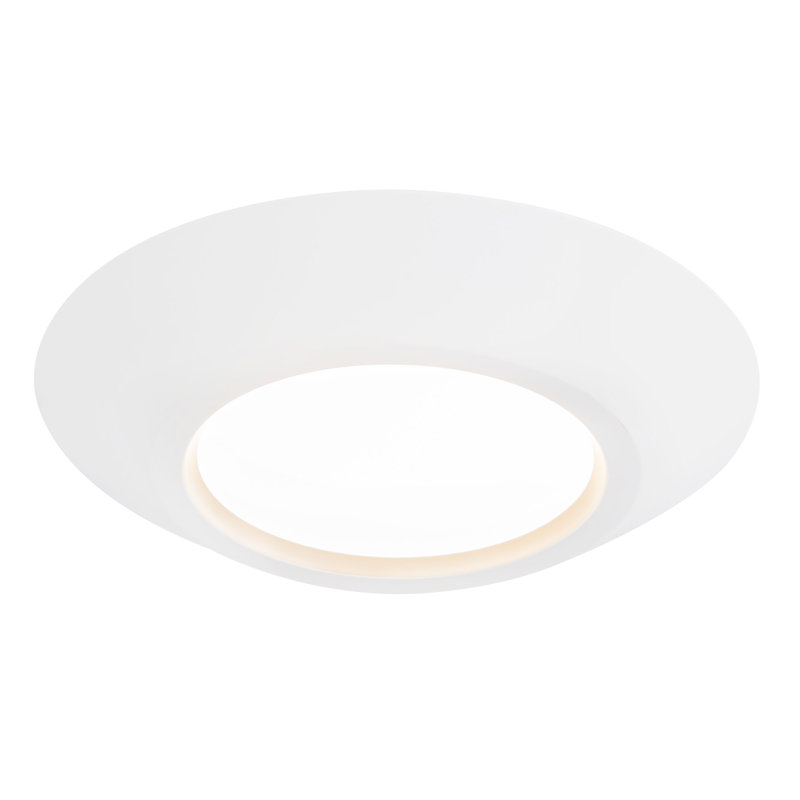 Weylo 5-in Black dimmable LED Flush Mount, White