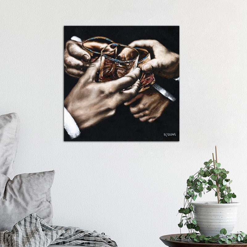 «Cheers» par Richard Young - impression d'art graphique, Toile tendue, H 18 po x l 18 po x 1,5 po