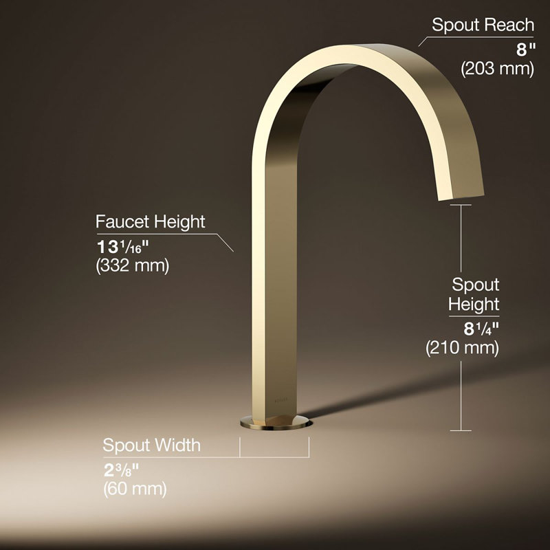 Components Deck-Mount Bath Spout with Ribbon Design, Gold