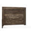 Lit simple rustique à finition brune - Unité de meuble en bois et en bois d'ingénierie avec finition élégante, tête de lit et rails-1349035167-1349035164