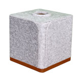 Burnished Fabric & Leather Tissue Box Cover