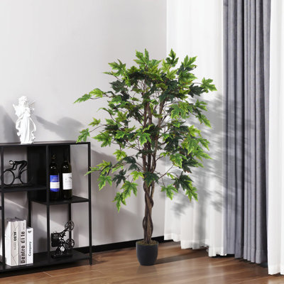 140 cm H Faux Maple Tree Plant in Plastic Freestanding  Planter