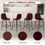 Modern PU Upholstered Swivel Bar Stools With Back Support & Metal Legs(Set Of 2)