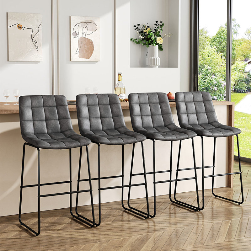 Bianchini Upholstered Counter Stool with Metal Frame