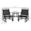 Balancelle avec chaises coulissantes et table centrale Backyard 2 de Backyard - Fauteuil de jardin noir, finition