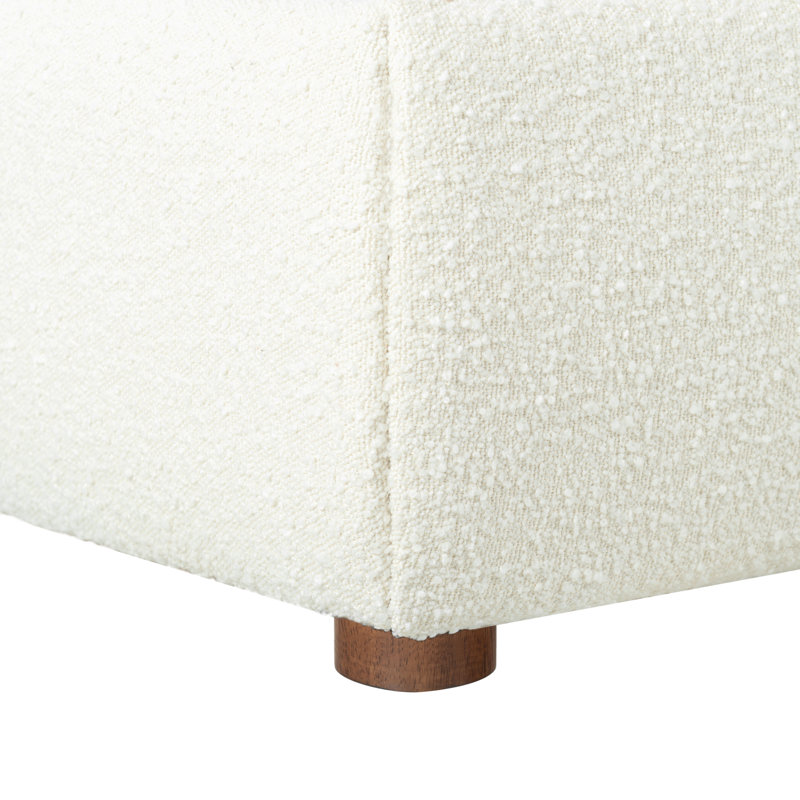 Callahan Upholstered Bed, King, Ivory Boucle
