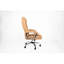 Fauteuil de direction en cuir synthétique à haut dossier avec coussin de siège à ressorts, fauteuil d'ordinateur pivotant ergonomique avec accoudoirs chromés, capacité de 350 lb pour le bureau personnel, chameau