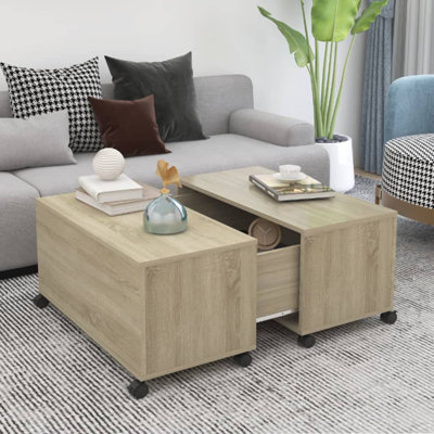 Godderd Extendable Wheel Coffee Table with Storage