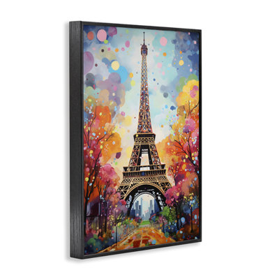 Eiffel Tower with Colorful Trees Framed Giclee, design by Creative Studio