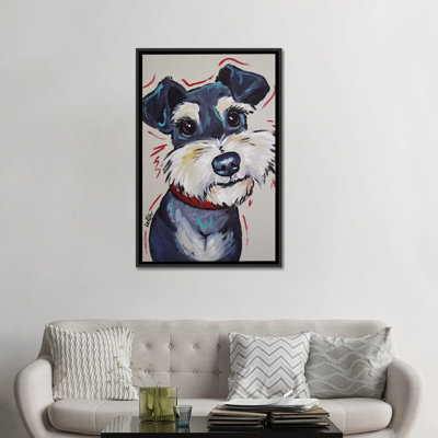 Hippie Hound Studios " Schnauzer Whimsical - Mr Foozootie " by Hippie Hound Studios
