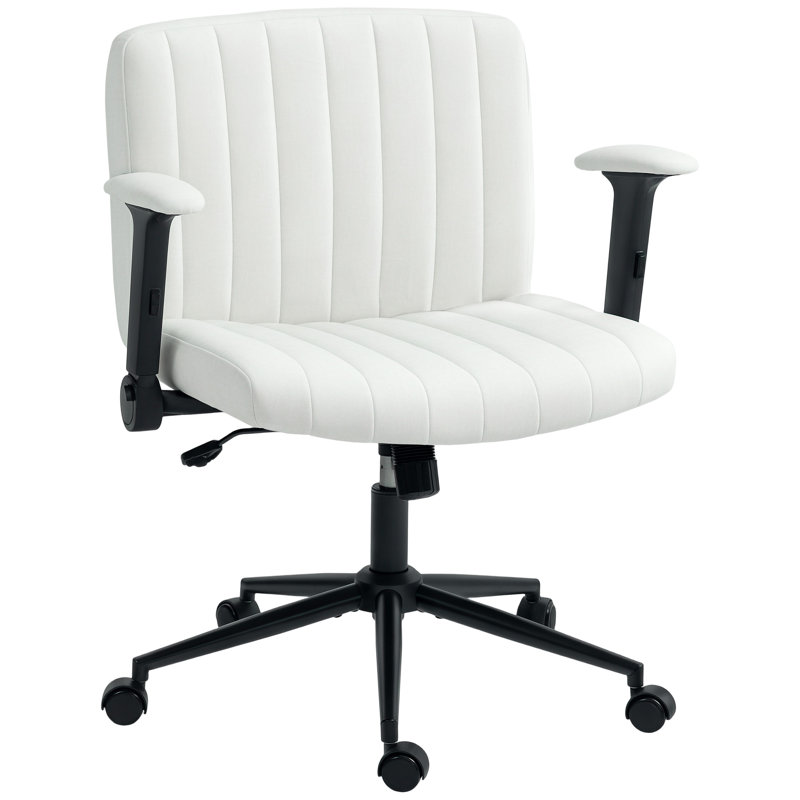 Chaise de bureau Criss, Blanc, crème