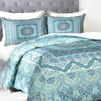 Farah Squared Polyester Damask Duvet Cover
