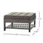 Table basse ottomane de rangement avec plateau et étagère inférieure rembourrées