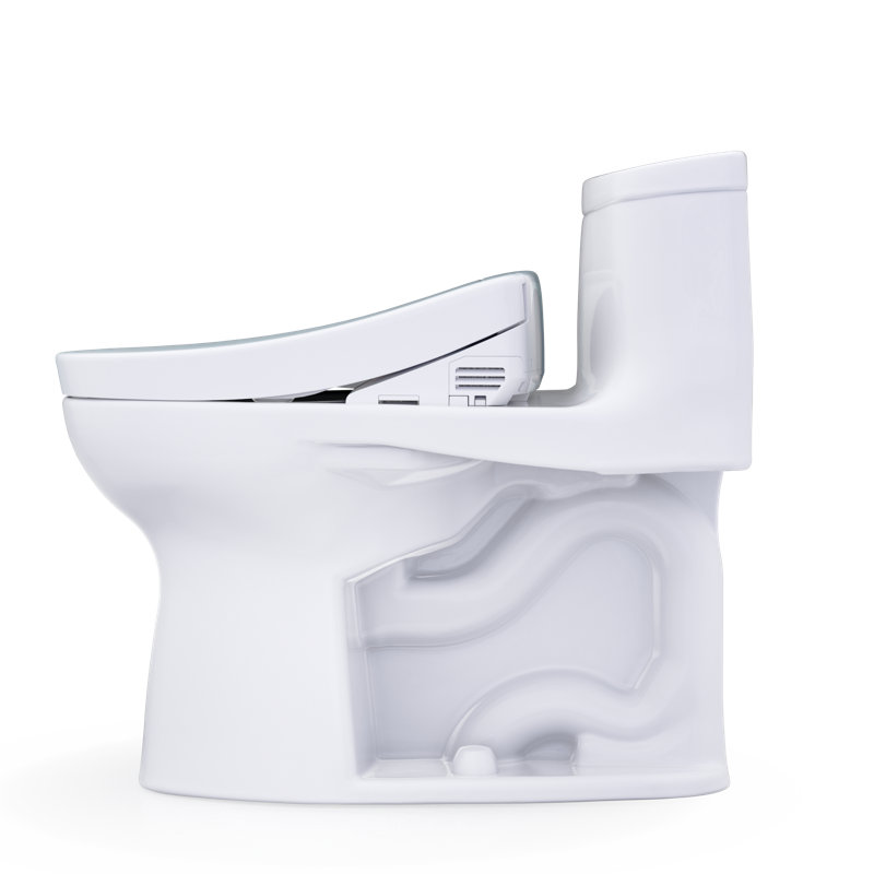 TOTO® WASHLET+® Supreme® II One-Piece Elongated 1.28 GPF Toilet and WASHLET+® S2 Bidet Seat, Cotton White - MW6343346CEFG#01