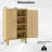 Buffet Cabinet Storage Cabinet w/ Double Doors & 3 Detachable Shelves