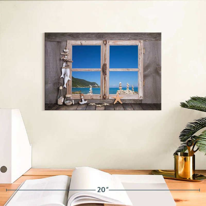 Lilie Rustic Beach Window, 8" H x 12" W