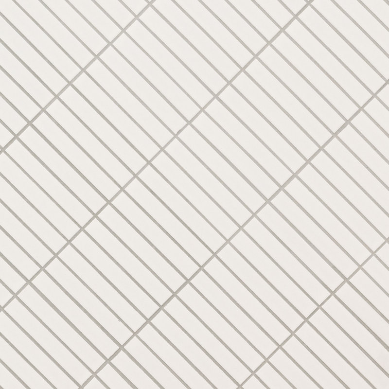 12 in. x 12 in. Matte Porcelain Mosaic Floor and Wall Tile, Silica White