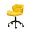 Fauteuil de bureau pivotant réglable de couleur jaune éclatant, rembourré de velours, mousse confortable, base en métal stable, pivot attrayant mobile, housse de siège, relevage, structure,