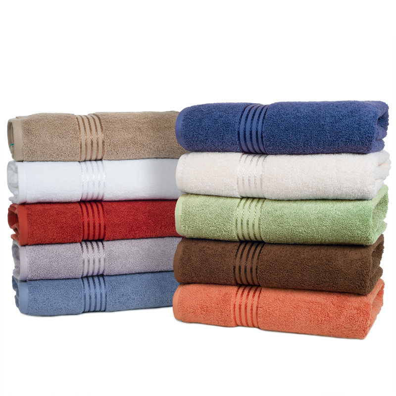 Lavish Home 18PC Towel Set - Cotton Bathroom Accessories with 6 Bath Towels, 6 Hand Towels, and 6 Washcloths - Machine Washable Towels